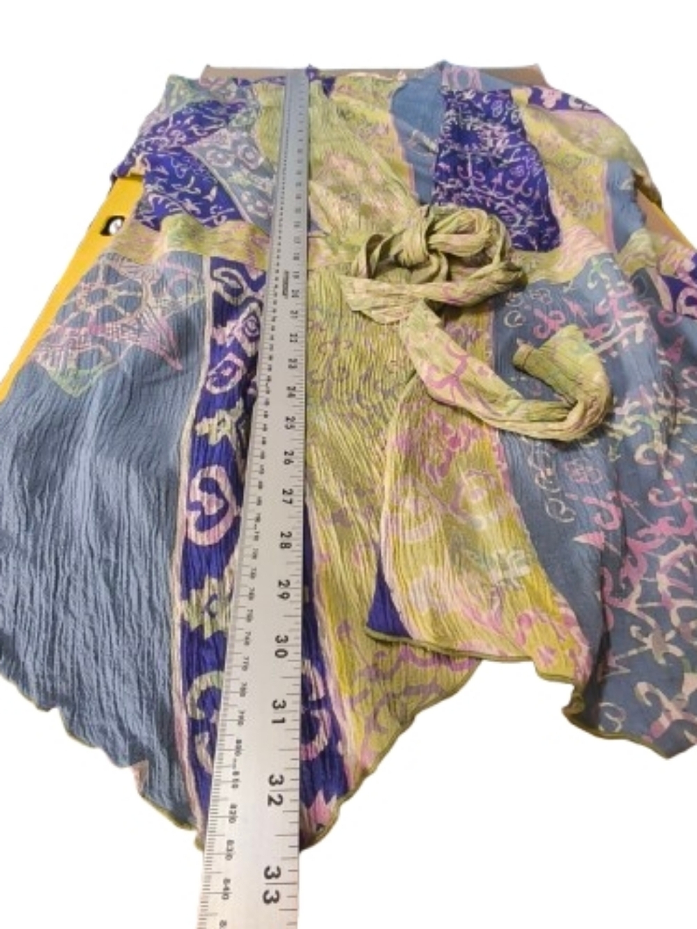 Soft Surroundings Floral Scarfed Kimono in Lime, Purple & Pink - Picture 5 of 11